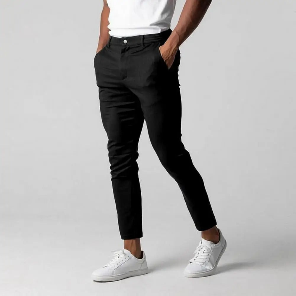 Summer Breathable Stretch Chinos - Slim Fit Casual Straight-Leg Trousers