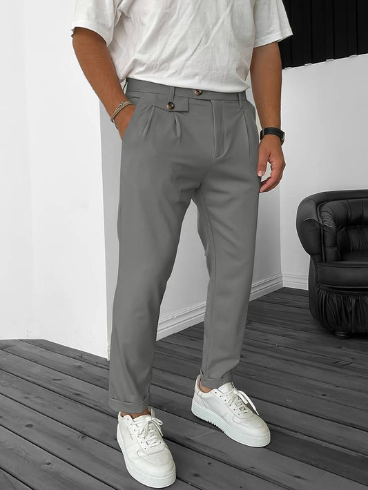 Elegant Regular Semi-Formal Stretch Pants for Business Banquet