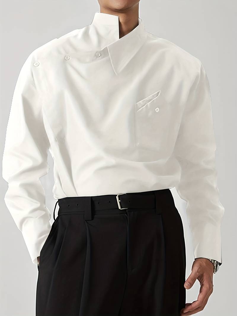 Unique Slim Fit Long-Sleeve Collared Shirt