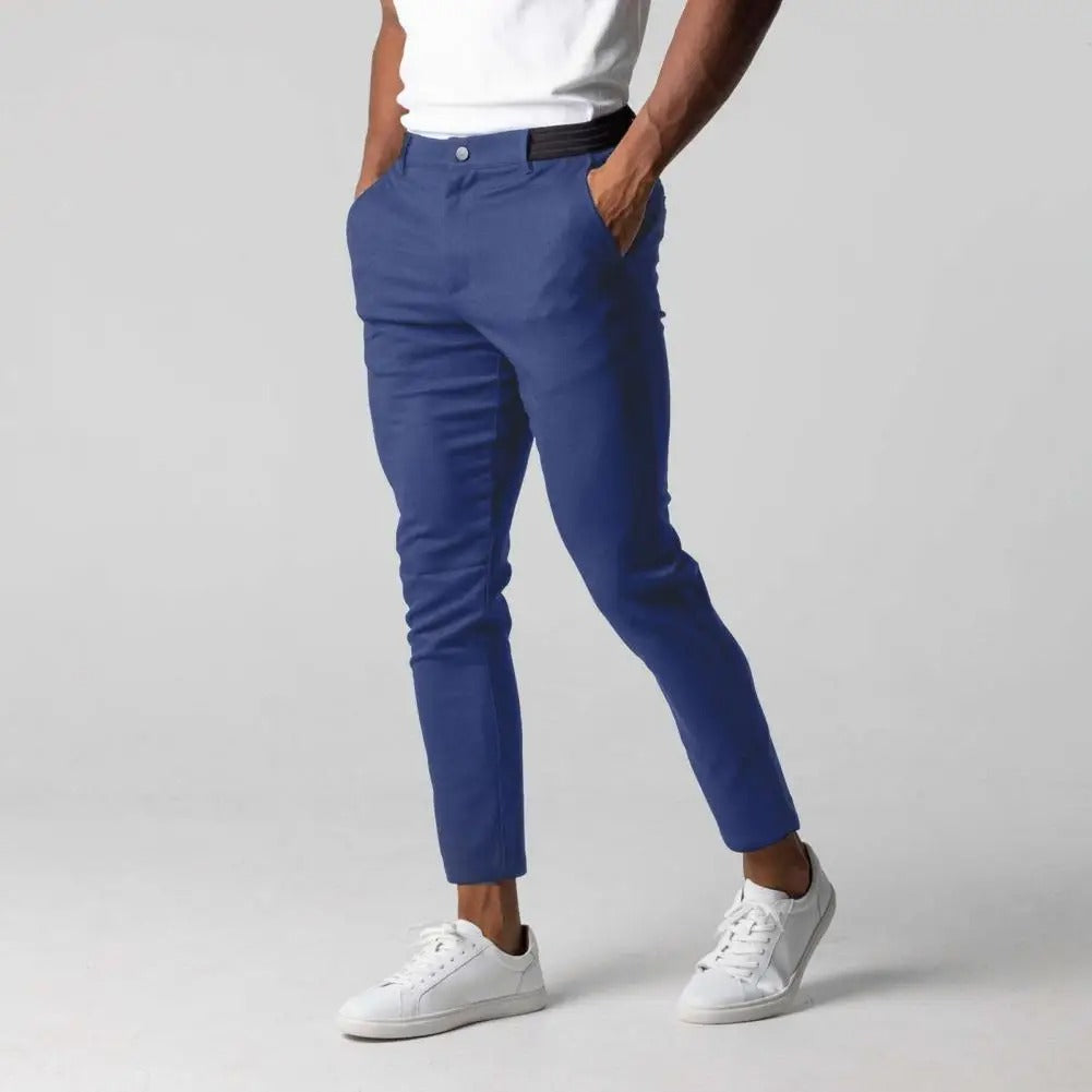 Summer Breathable Stretch Chinos - Slim Fit Casual Straight-Leg Trousers