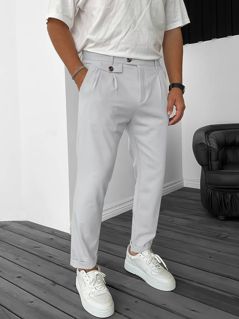 Elegant Regular Semi-Formal Stretch Pants for Business Banquet