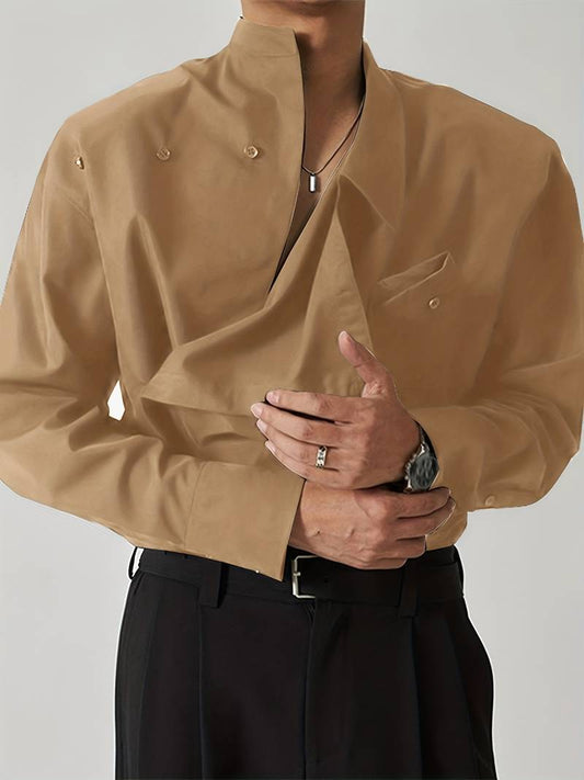 Unique Slim Fit Long-Sleeve Collared Shirt