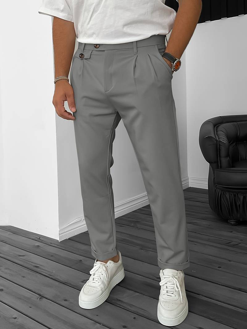 Elegant Regular Semi-Formal Stretch Pants for Business Banquet