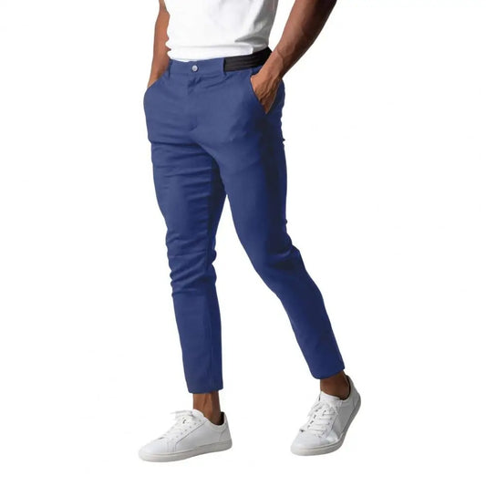 Summer Breathable Stretch Chinos - Slim Fit Casual Straight-Leg Trousers