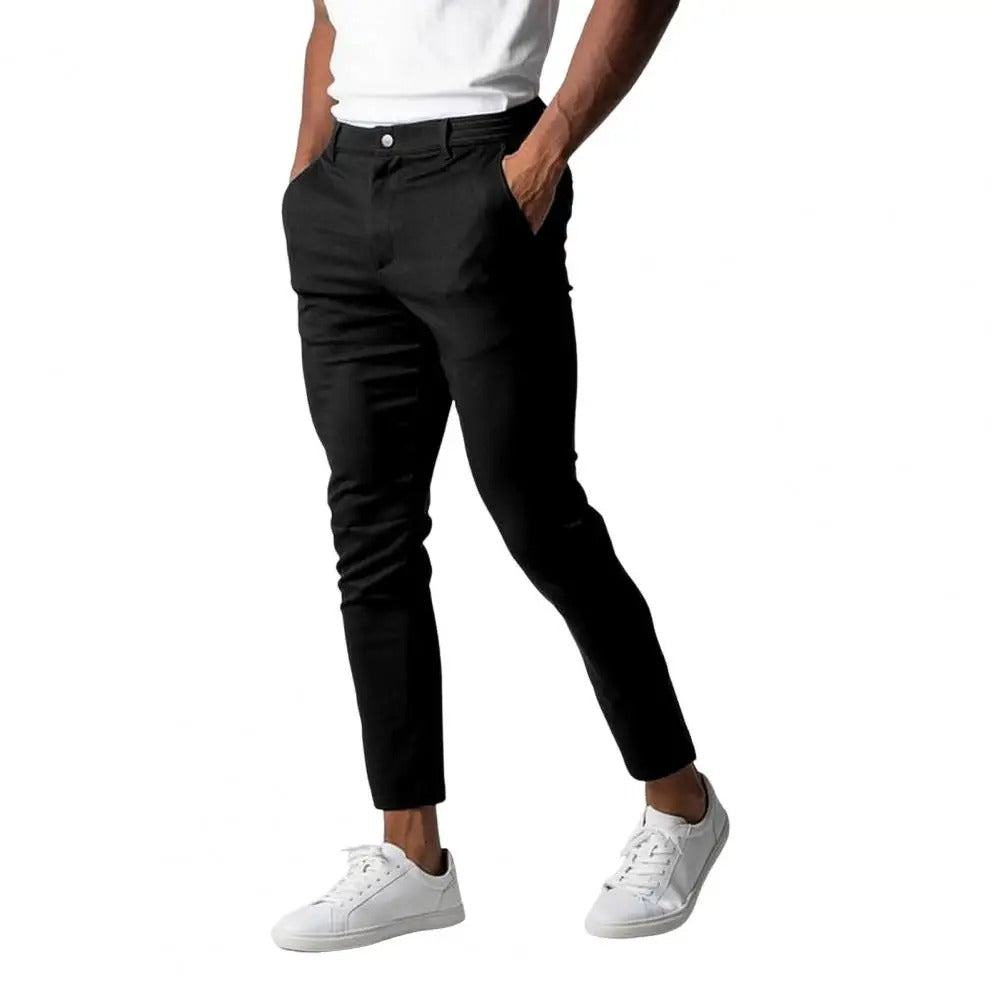 Summer Breathable Stretch Chinos - Slim Fit Casual Straight-Leg Trousers