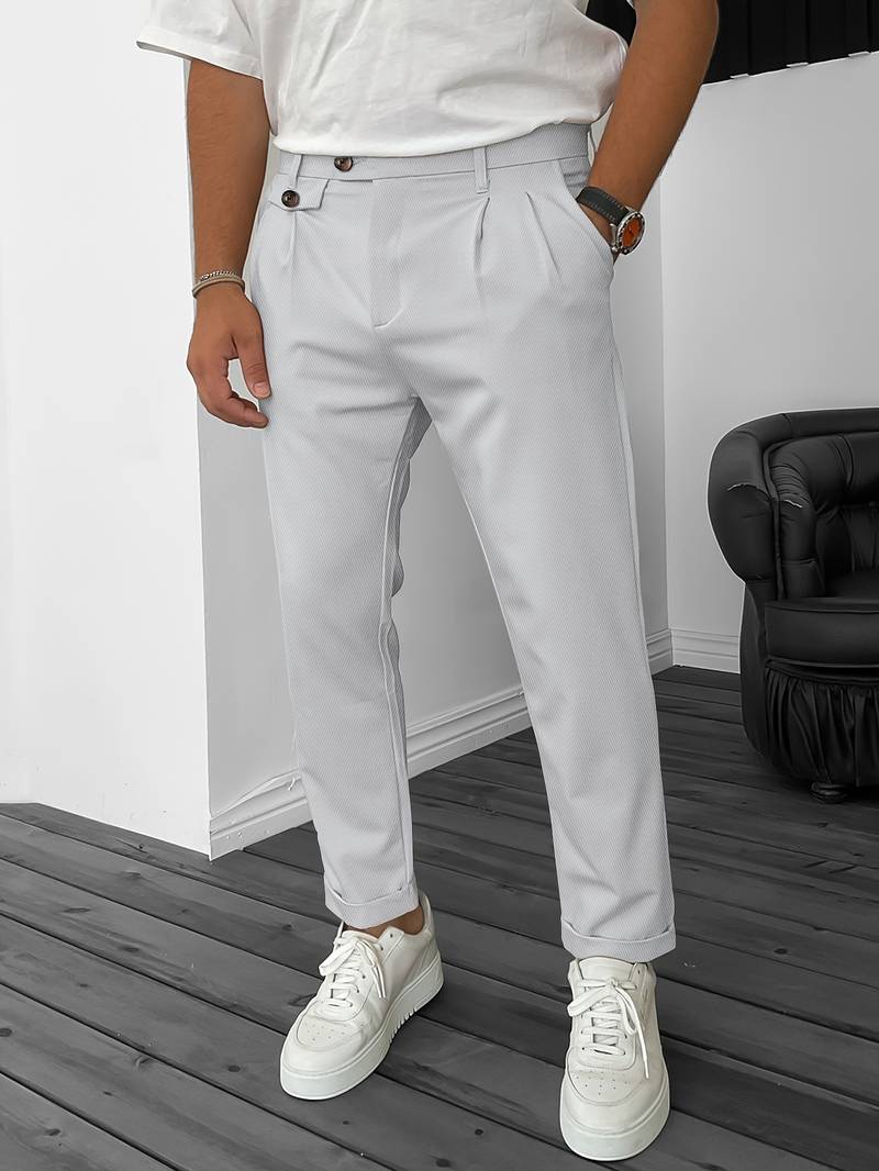 Elegant Regular Semi-Formal Stretch Pants for Business Banquet