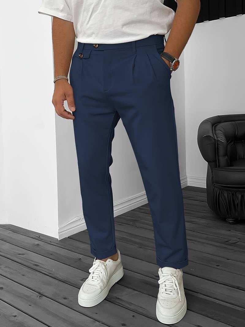 Elegant Regular Semi-Formal Stretch Pants for Business Banquet