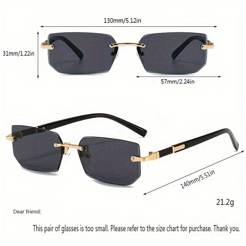 Frameless Square Vintage Style Sunglasses