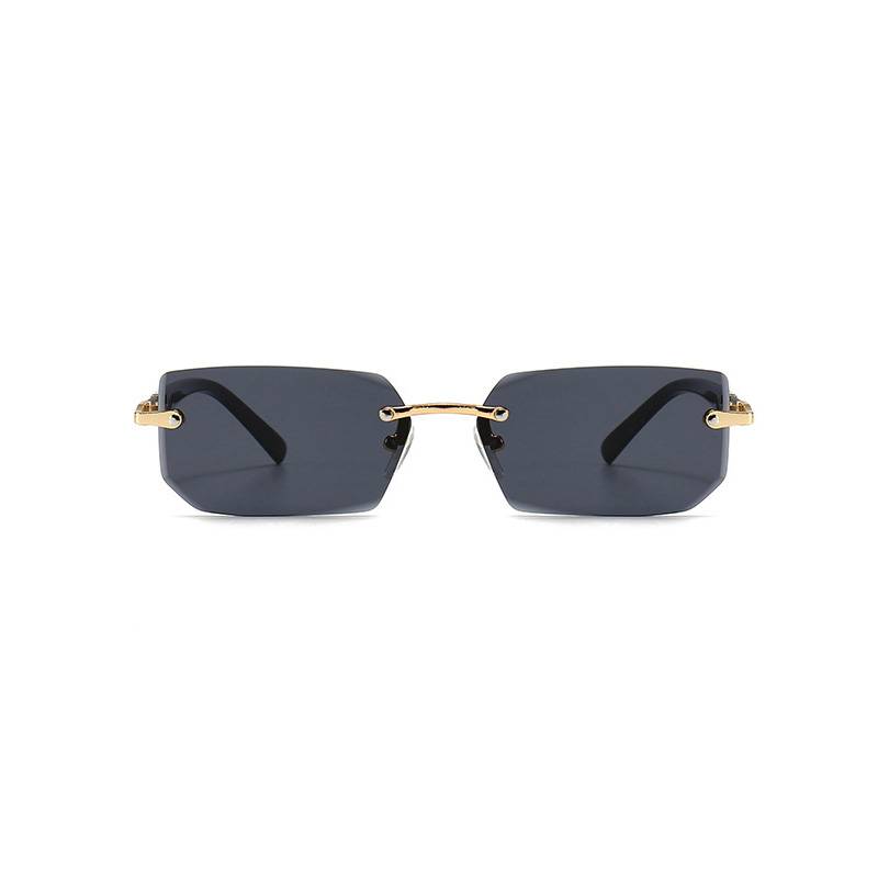 Rahmenlose quadratische Sonnenbrille im Vintage-Stil