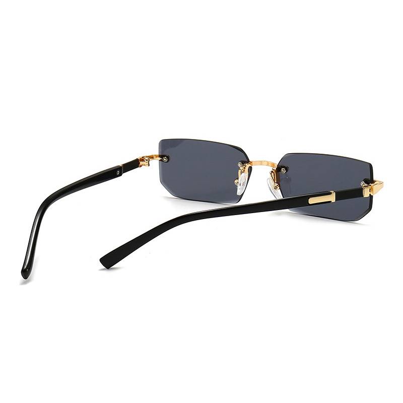 Rahmenlose quadratische Sonnenbrille im Vintage-Stil