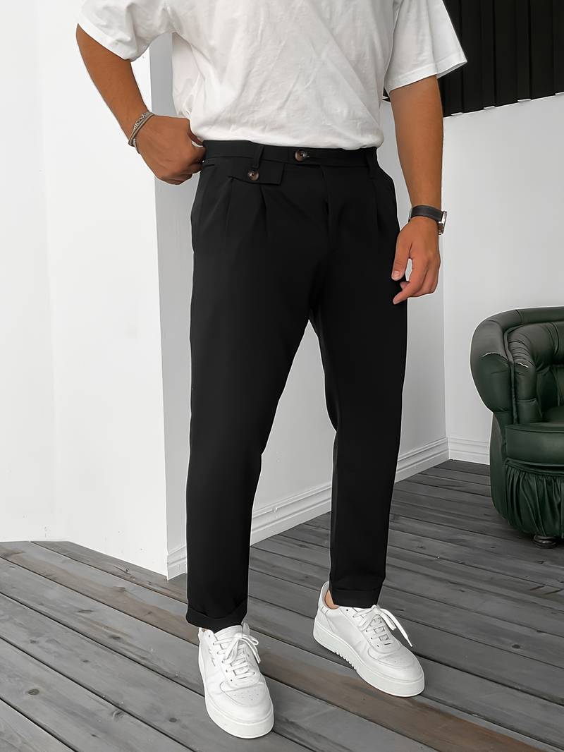 Elegant Regular Semi-Formal Stretch Pants for Business Banquet